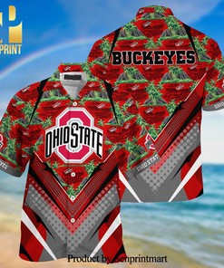 Summer Sports Fan Gear - Ohio State Buckeyes Hawaiian Shirt and Shorts