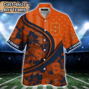 Syracuse Orange NCAA US Flag Flower Hawaii Shirt For Fans