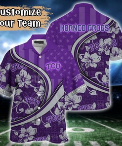 TCU Horned Frogs NCAA US Flag Flower Hawaii Shirt For Fans