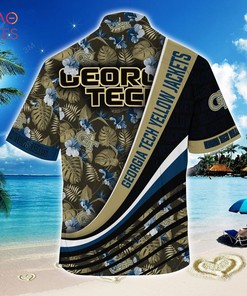 TRENDING Georgia Tech Yellow Jackets Summer Hawaiian Shirt - With Tropical Flower Pattern For Fans