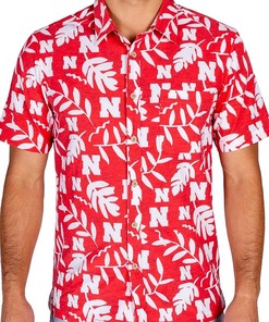 Tellum and Chop/Shinesty Men's Nebraska Cornhuskers Hawaiian Shirt - Your Go-To Beach Look.