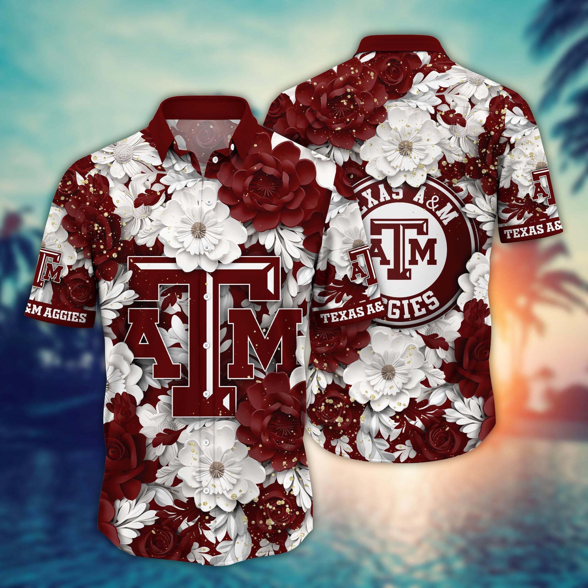 Texas A&M Aggies NCAA Flower Hawaii Shirt For Fans Ver 12