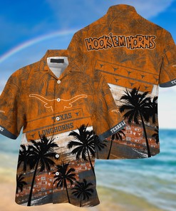 Texas Longhorns NCAA Palm Tree Pattern Hawaii Shirt For Sports Fans