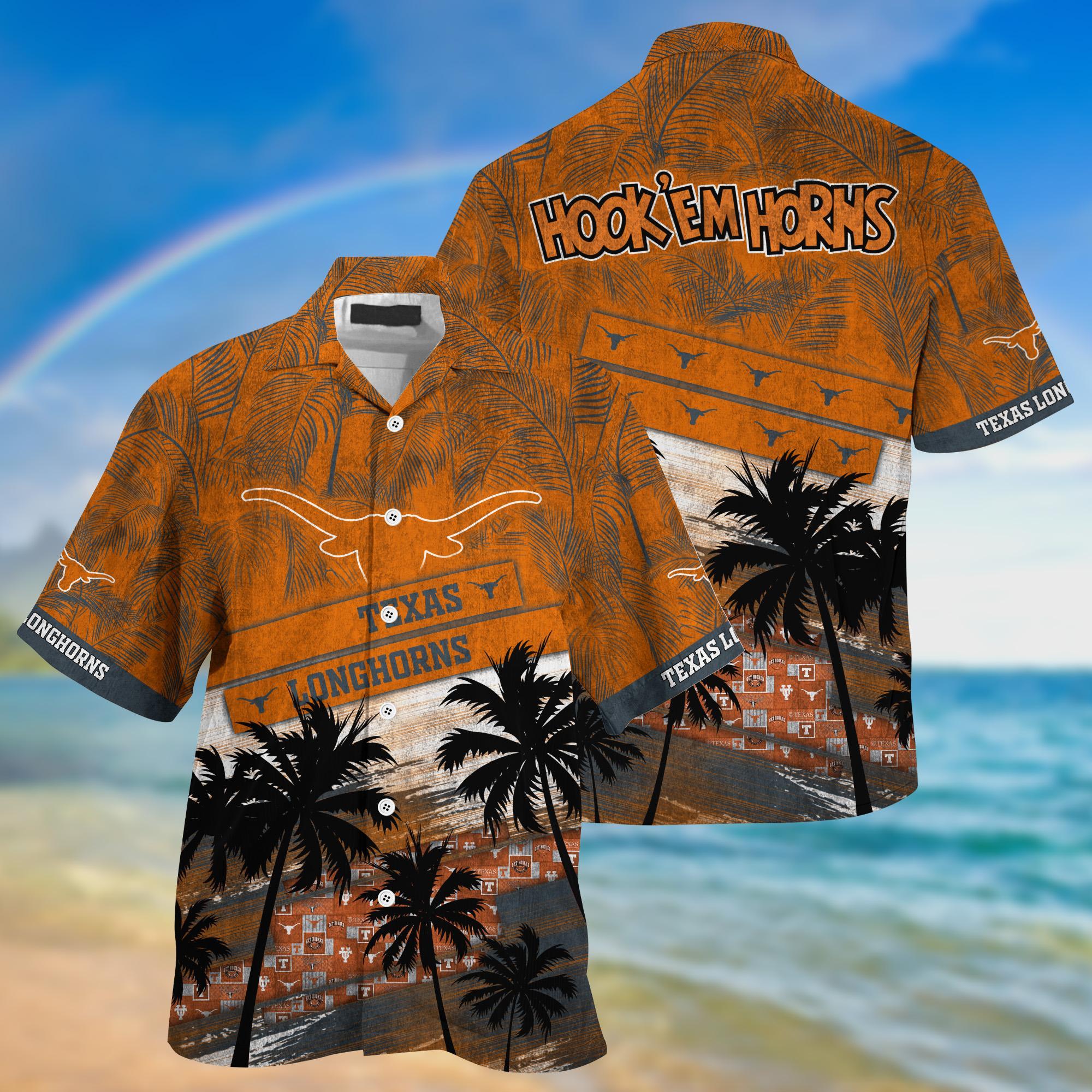 Texas Longhorns NCAA Palm Tree Pattern Hawaii Shirt For Sports Fans