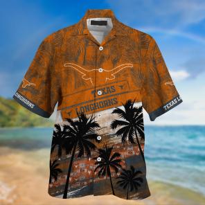 Texas Longhorns NCAA Palm Tree Pattern Hawaii Shirt For Sports Fans