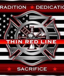 Thin RED LINE Firefighter Throw Blanket - Patriotic Gift