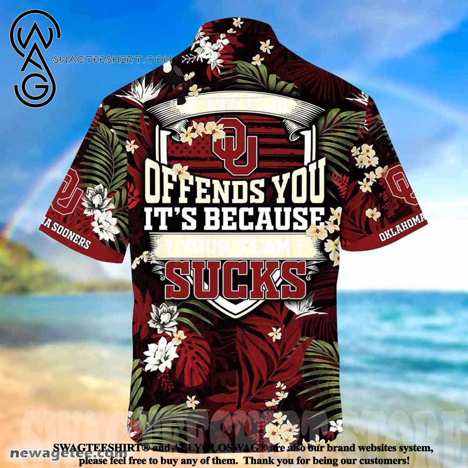 This Flag Offends You? High-Quality Oklahoma Sooners Summer Beach Hawaiian Shirt