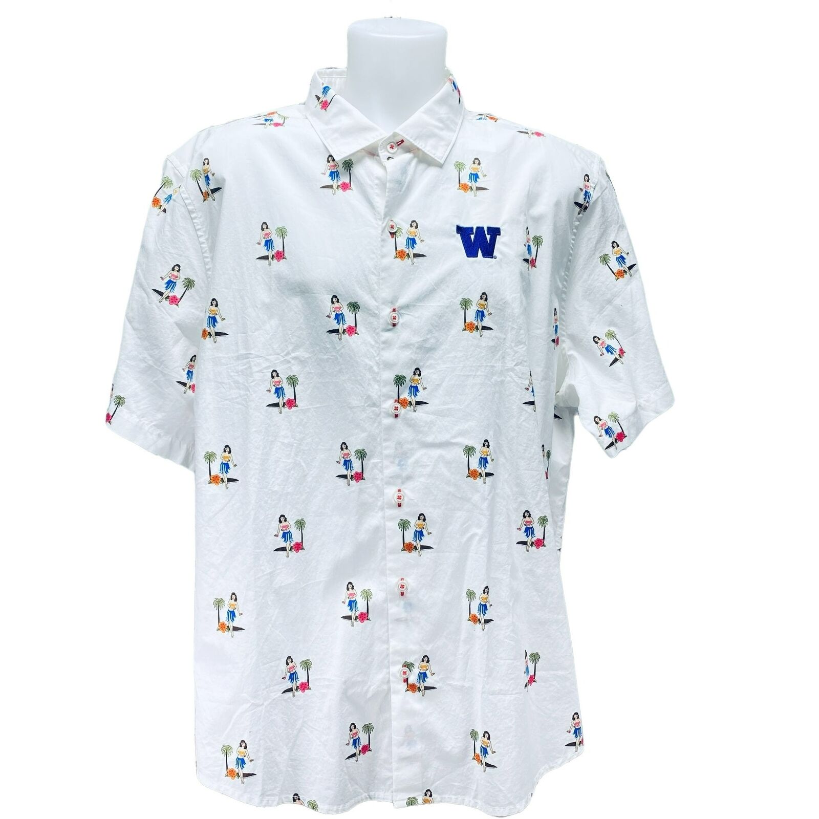Tommy Bahama XXL Hula Girls Hawaii Shirt for Washington Huskies Fans