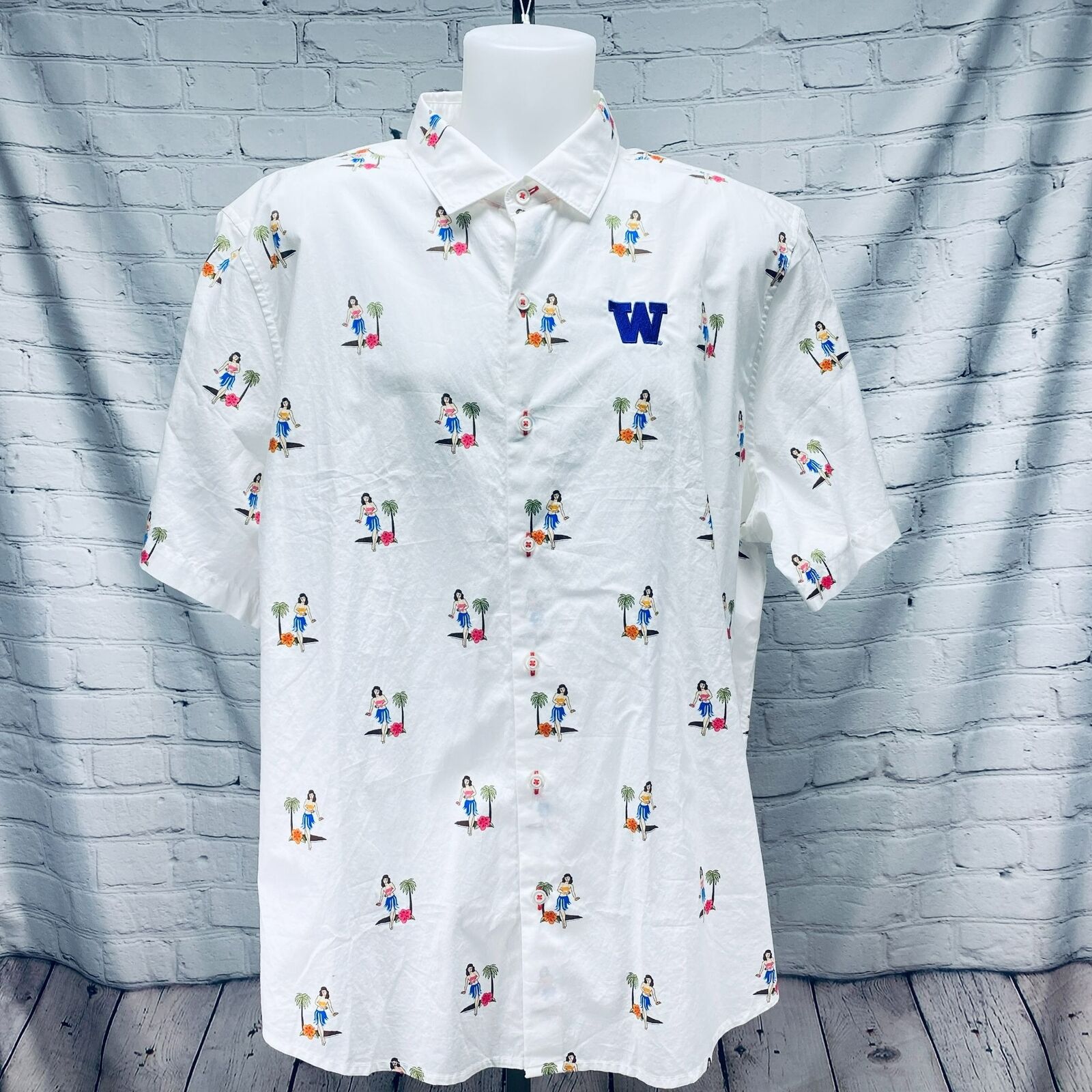 Tommy Bahama XXL Hula Girls Hawaii Shirt for Washington Huskies Fans