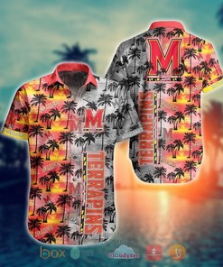 Trending Maryland Terrapins Summer Hawaiian Shirt for NCAA Fans with Tropical Flower Pattern