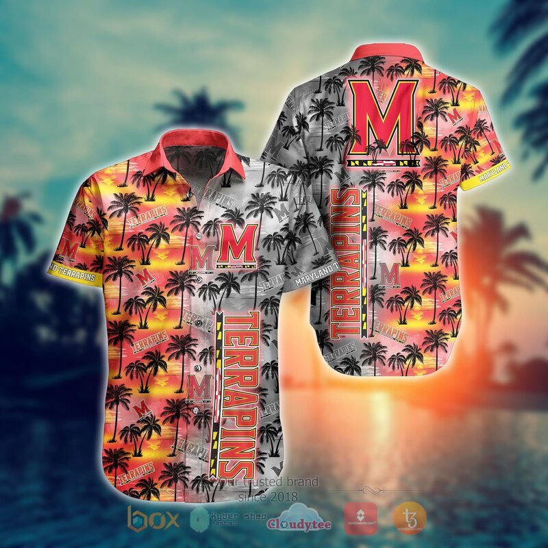 Trending Maryland Terrapins Summer Hawaiian Shirt for NCAA Fans with Tropical Flower Pattern