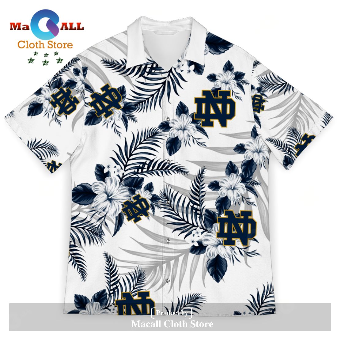 Trending Notre Dame Fighting Irish American Hawaiian Tropical Patterns Unisex Hawaii Shirt