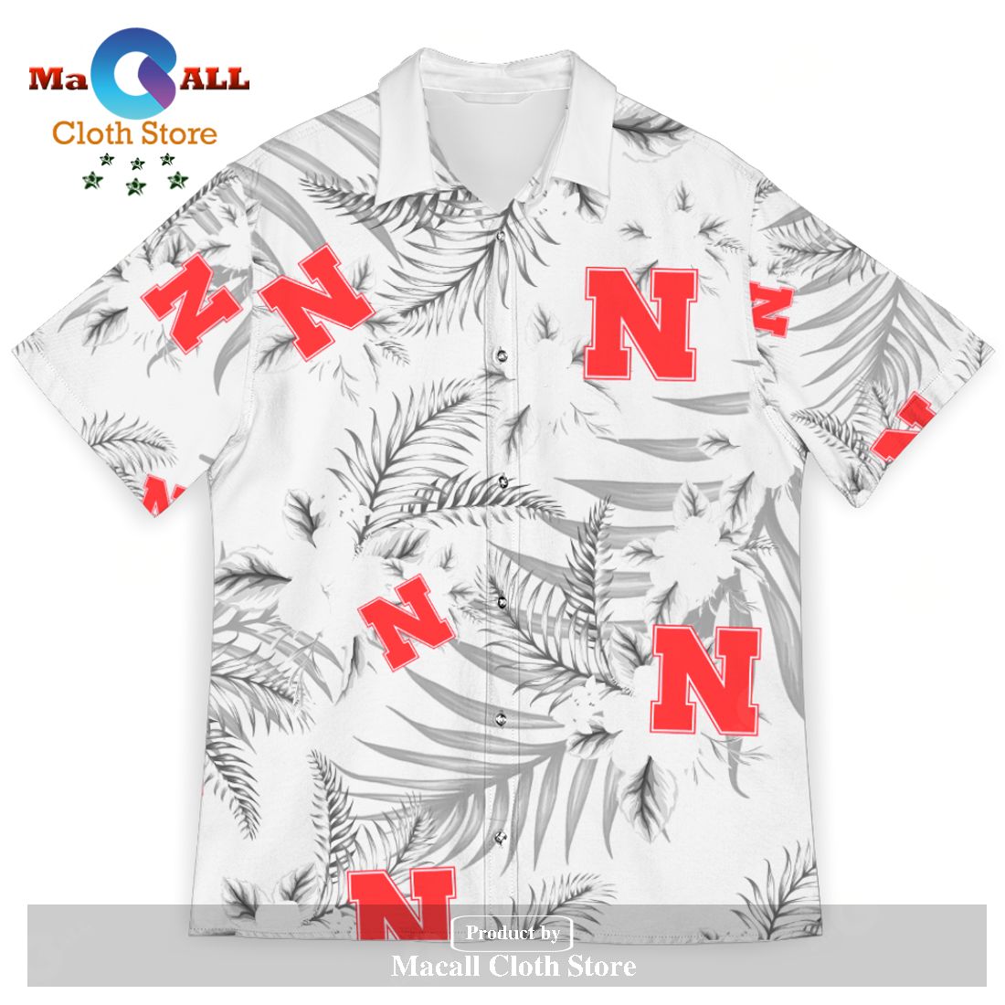 Trendy American Hawaiian Tropical Patterns Unisex Hawaii Shirt for Nebraska Cornhuskers Fans