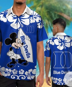 Trendy Duke Blue Devils & Mickey Mouse Hawaiian Shirt for Summer