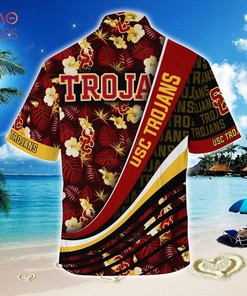 Trendy Summer Look: USC Trojans Summer Hawaiian Shirt with Tropical Flower Pattern