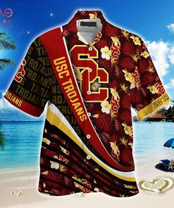 Trendy Summer Look: USC Trojans Summer Hawaiian Shirt with Tropical Flower Pattern
