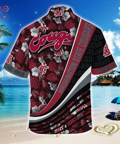 Tropical Flower Pattern: Washington State Cougars Summer Hawaiian Shirt for Fans