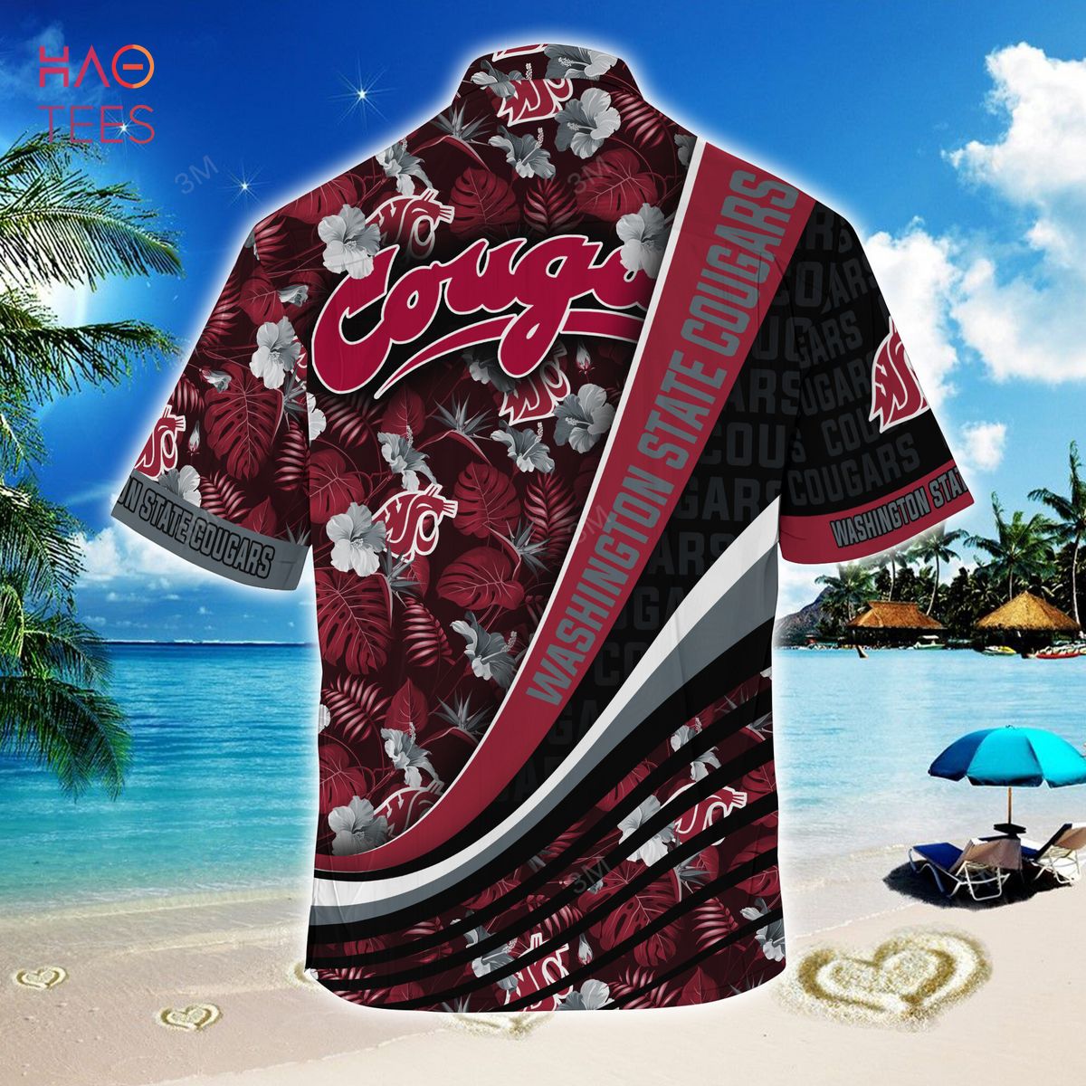 Tropical Flower Pattern: Washington State Cougars Summer Hawaiian Shirt for Fans