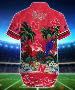 Tropical Sea and Parrots Aloha Shirt for Nebraska Cornhuskers Fans
