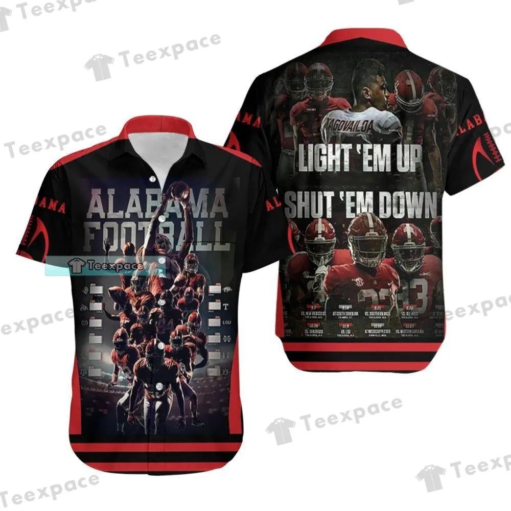 Turn Up the Heat with Alabama Crimson Tide Football Light em Up Shut em Down Hawaiian Shirt