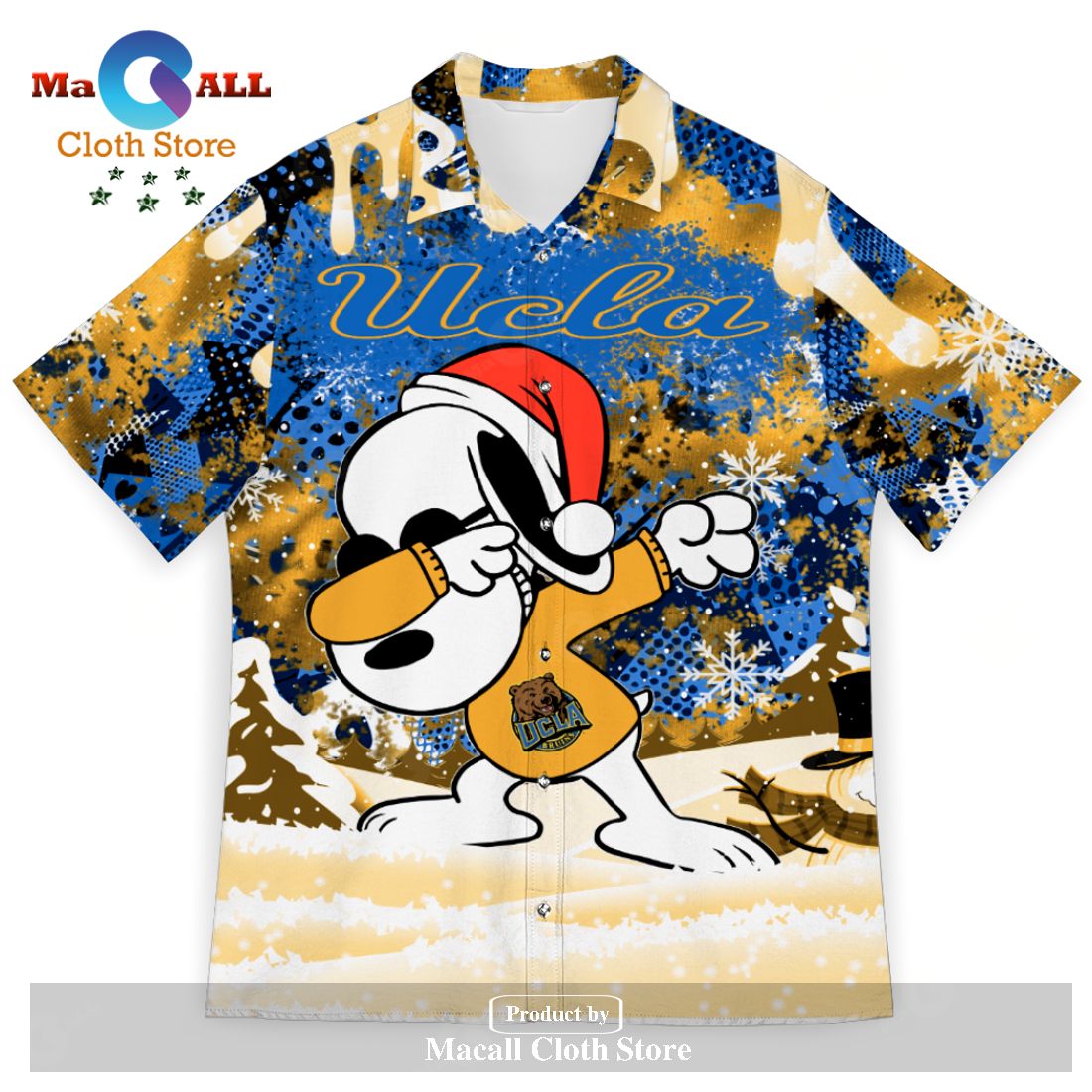 UCLA Bruins Snoopy Dabbing The Peanuts Sports Football American Christmas Dripping Hawaiian Shirt