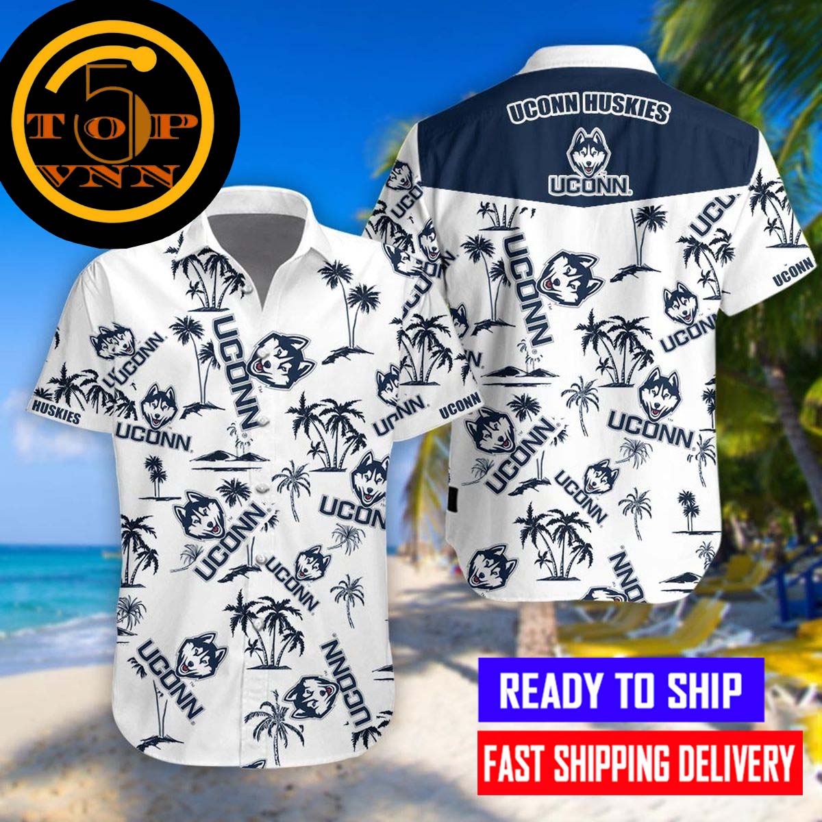 UConn Huskies Hawaiian Shirt And Shorts - Perfect Outfit for Game Day or Any Day