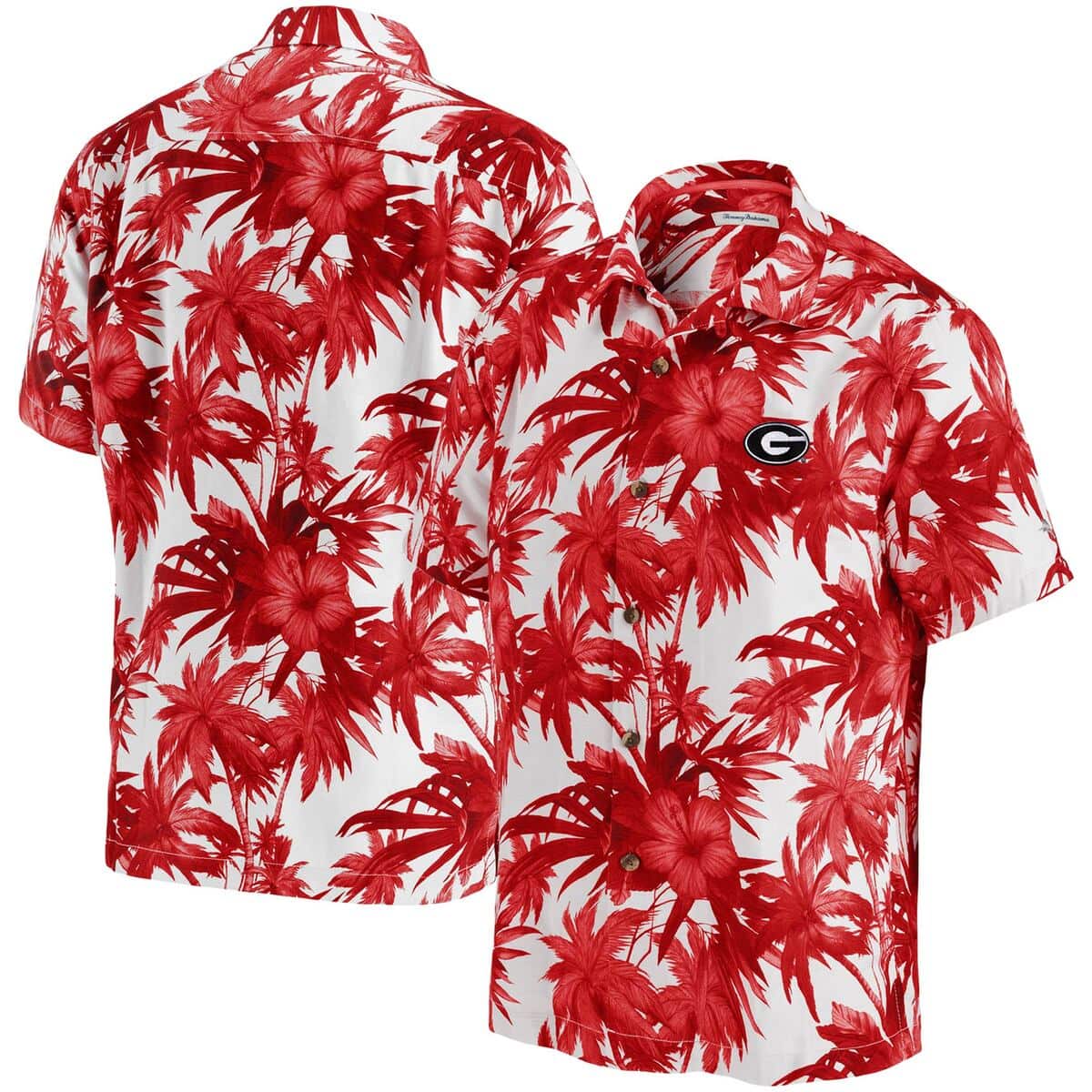 UGA Hawaiian Shirt - Hibiscus Flower Design For Football Lovers From Georgia Bulldogs