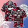 UGA Hawaiian Shirt - Stress Blessed and Georgia Bulldogs Obsessed Design 