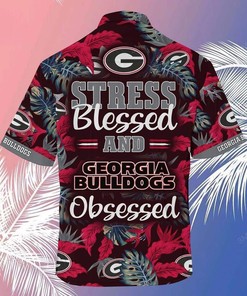 UGA Hawaiian Shirt - Stress Blessed and Georgia Bulldogs Obsessed Design
