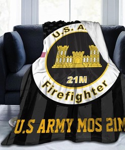 US Army Mos 21m Firefighter Warm Throw Blanket