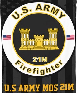 US Army Mos 21m Firefighter Warm Throw Blanket