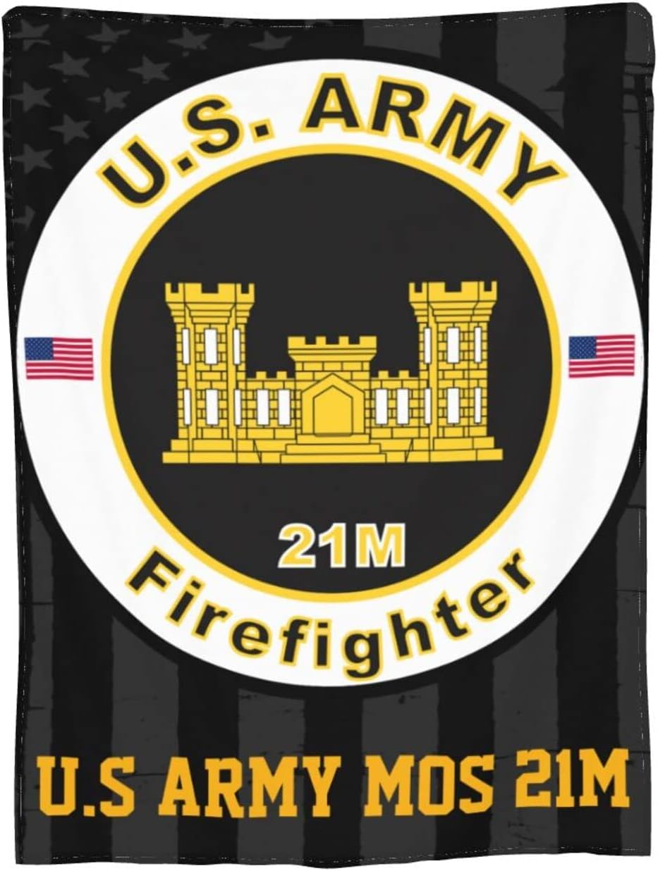 US Army Mos 21m Firefighter Warm Throw Blanket