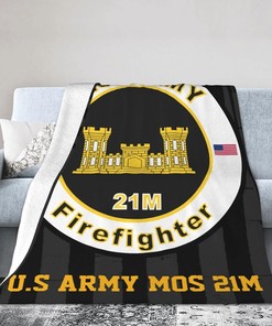 US Army Mos 21m Firefighter Warm Throw Blanket
