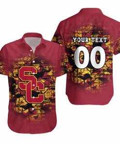 USC Trojans Custom Text Number Cardinal Hawaiian Shirt V2 for NCAA Fans