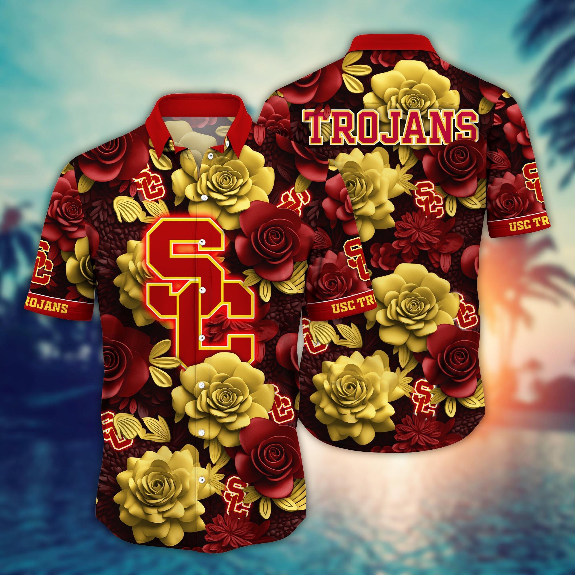 USC Trojans NCAA Flower Hawaii Shirt For Fans Style 37