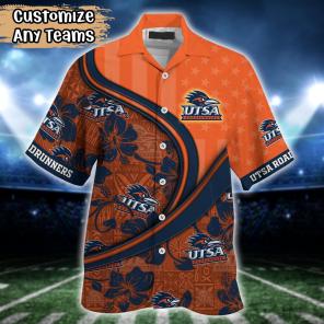 UTSA Roadrunners NCAA US Flag Flower Hawaii Shirt For Fans