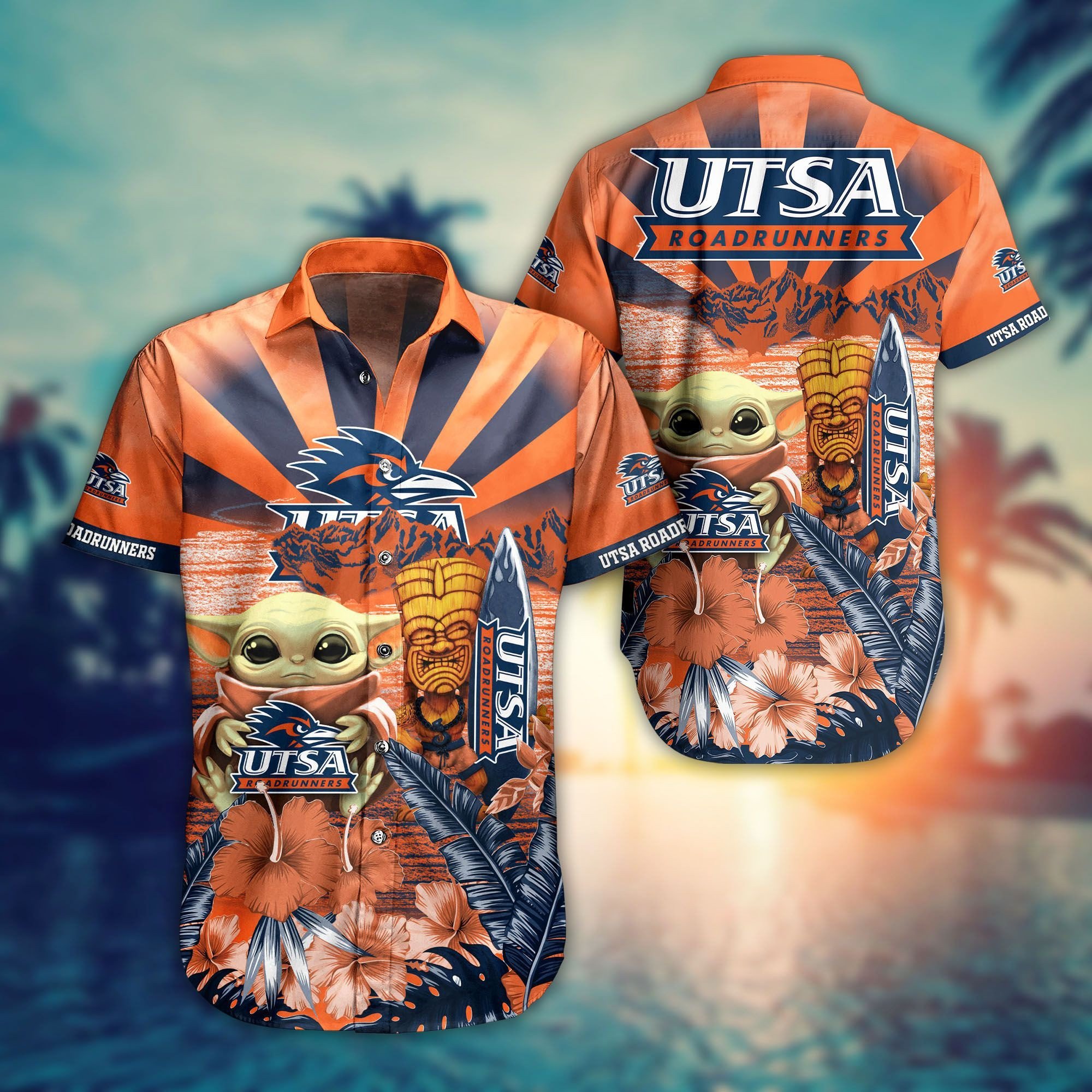 UTSA Roadrunners Ncaa Baby Yoda Hawaiian Shirt - Unique and Fun Fan Gear for All Ages