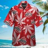 Unique Ohio State Buckeyes Hawaiian Shirt with Weed Leaf Pattern and Logo