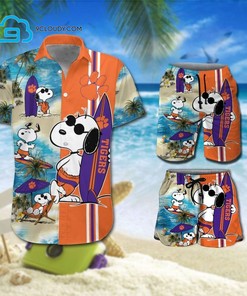 Unique Snoopy Clemson Tigers Football Team Hawaiian Shirt 