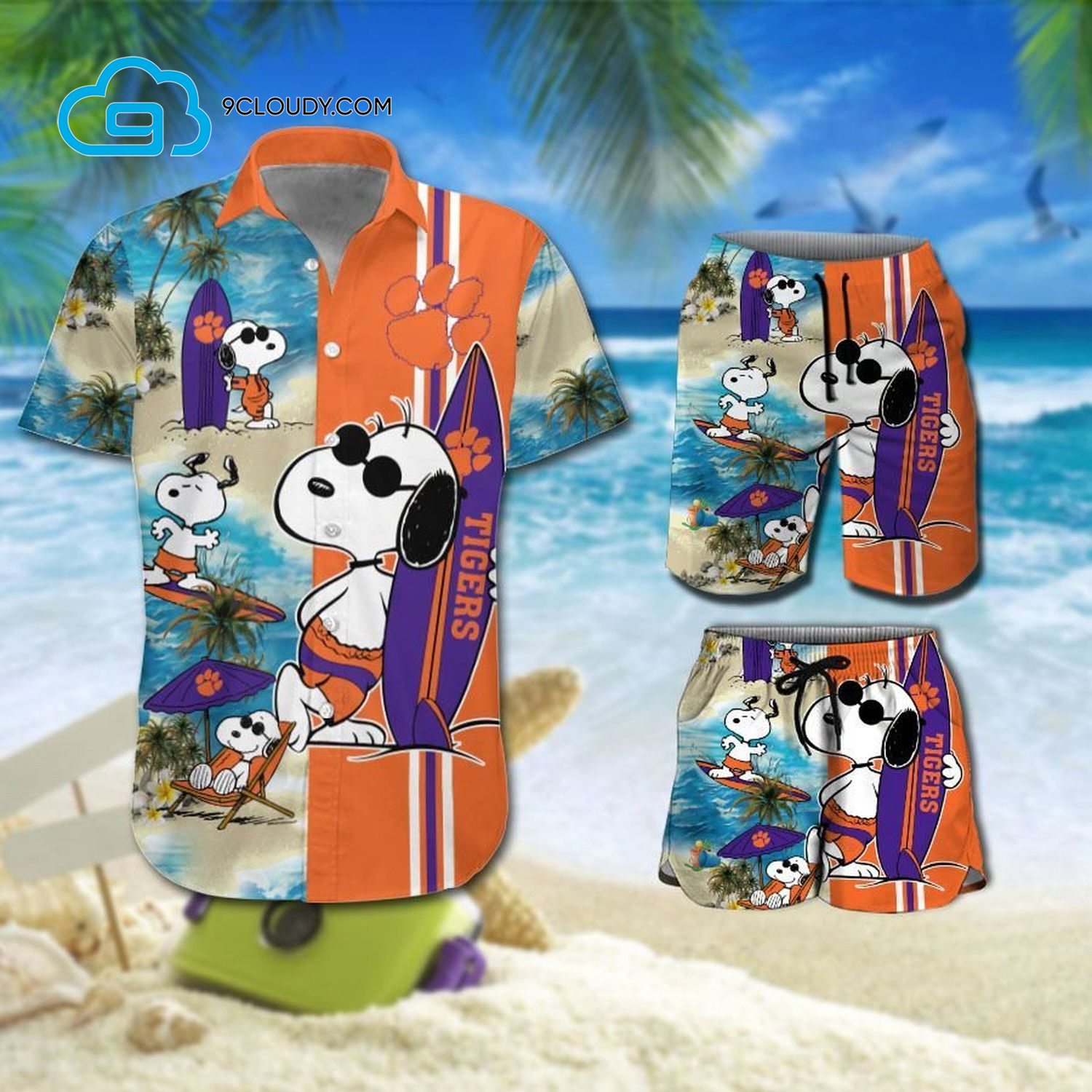 Unique Snoopy Clemson Tigers Football Team Hawaiian Shirt