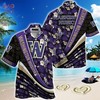Unique Style: NCAA Washington Huskies Black Purple Hawaiian Shirt V2