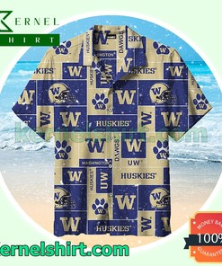 University Of Washington Vintage Squares Beach Shirt - Classic Look for Beach Days
