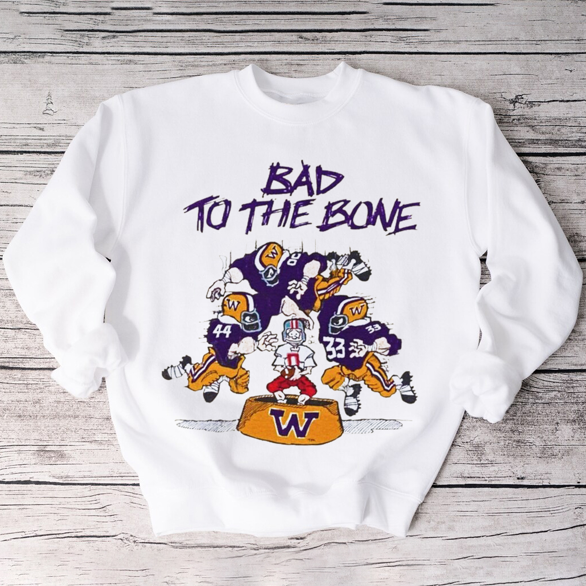University of Washington Huskies Bad To The Bone Vintage T-Shirt - Official NCAA Merchandise