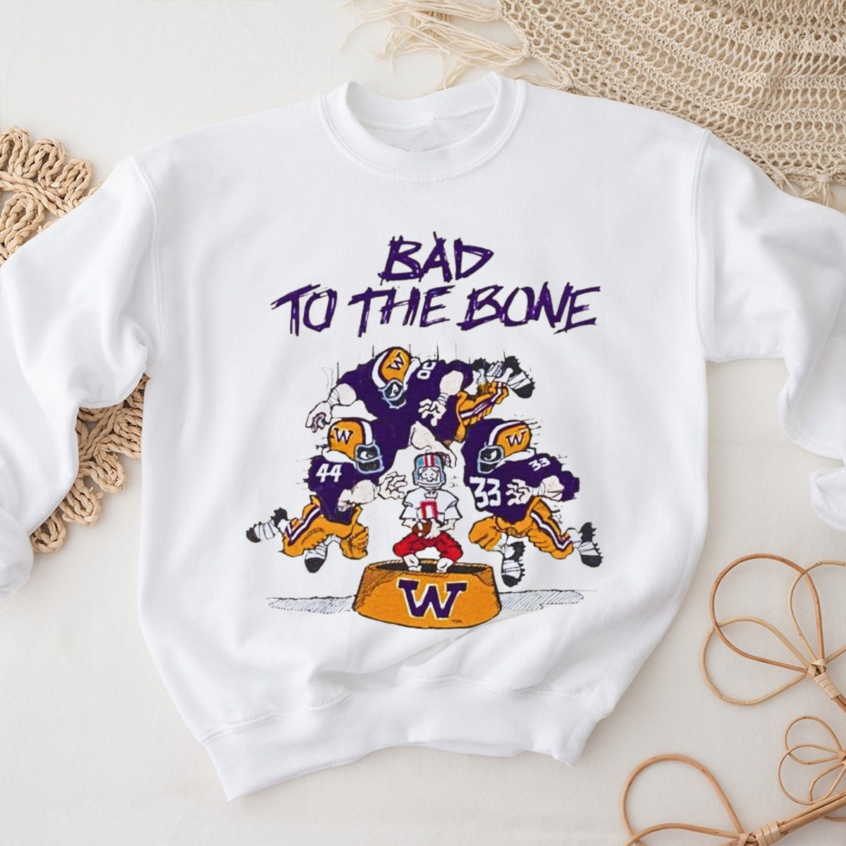 University of Washington Huskies Bad To The Bone Vintage T-Shirt - Official NCAA Merchandise