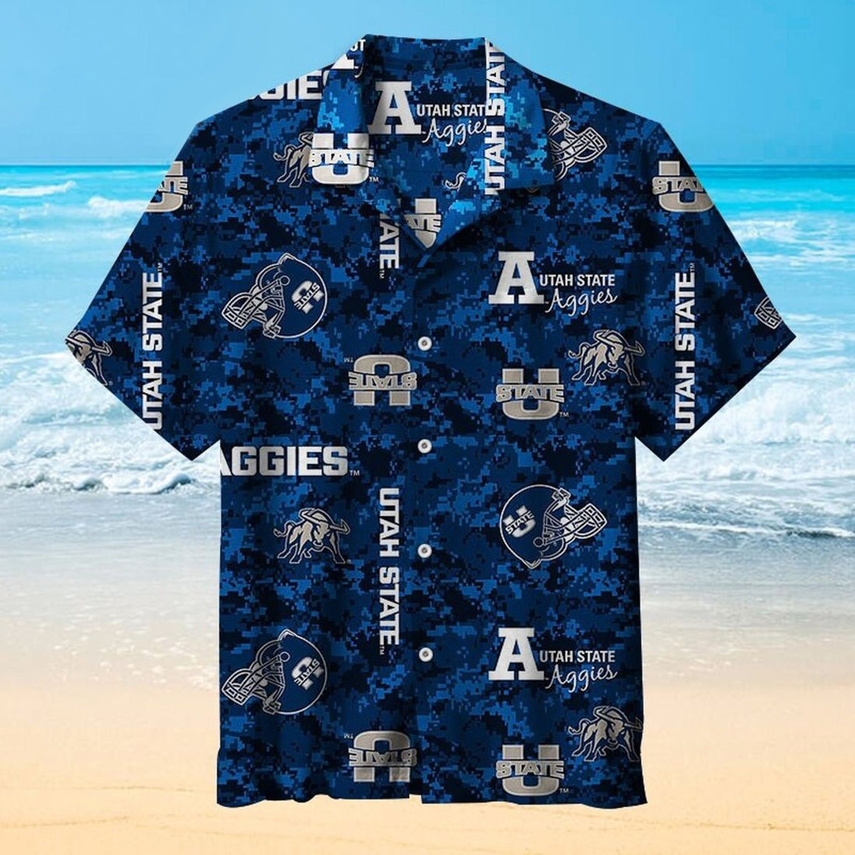 Utah State Aggies Football 3D Hawaiian Shirt - NCAA For Men Women, Tropical Shirts, Perfect for Summer Vacation