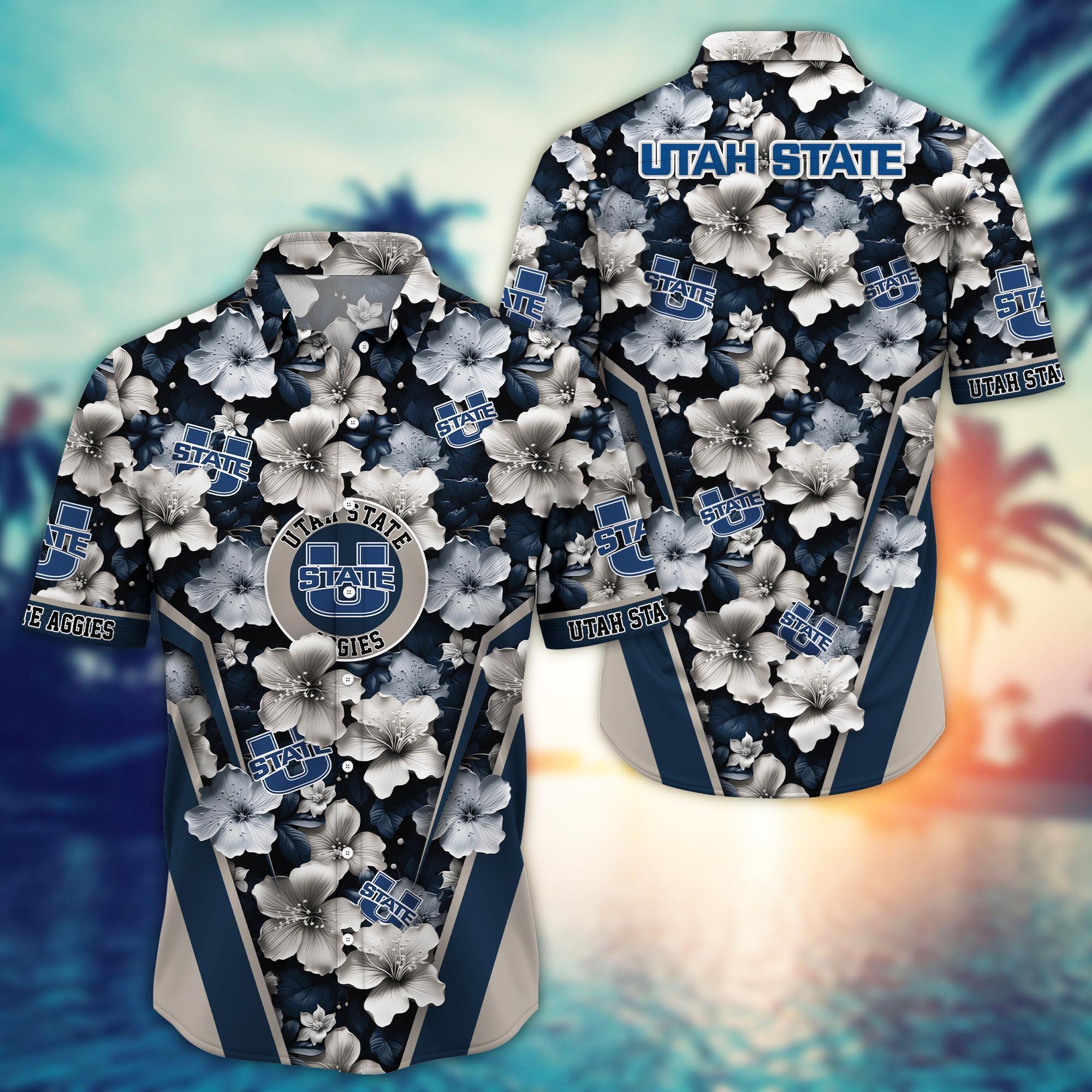 Utah State Aggies NCAA Hawaiian Shirt, Aloha Shirt Ver 2