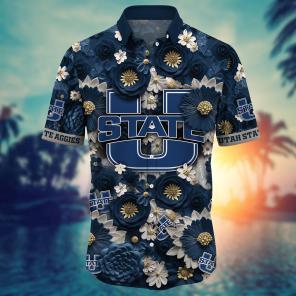 Utah State Aggies NCAA Hawaiian Shirt for This Summer Customize Shirt Any Team