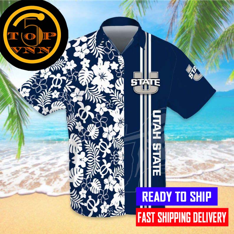 Utah State Aggies Usu Football Sport Logo Cool Hawaiian Shirt And Shorts - Show Your Aggie Pride in Style