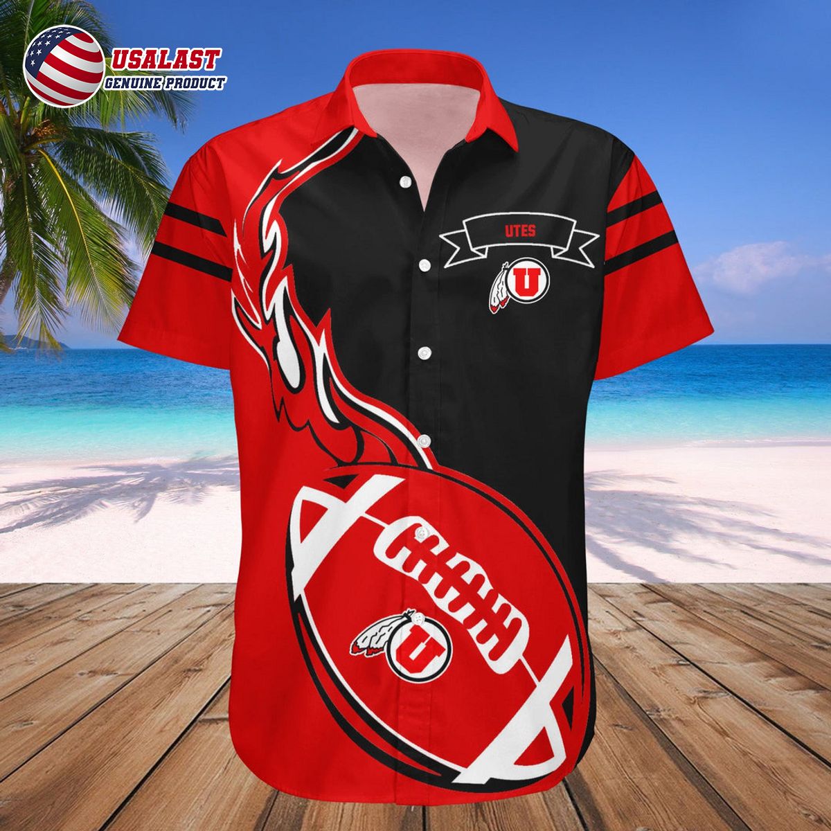 Utah Utes Genuine NCAA Hawaiian Shirt