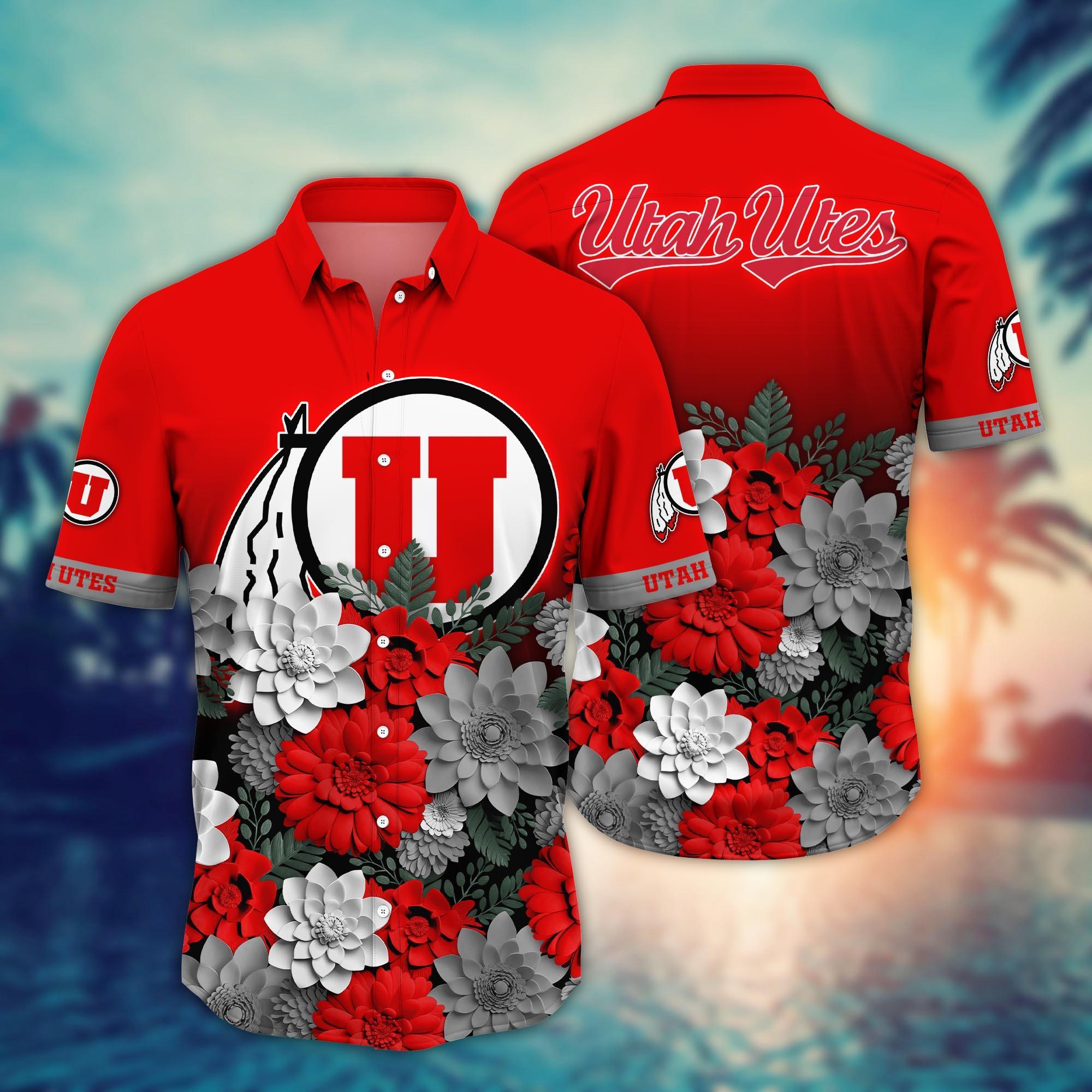 Utah Utes NCAA Flower Hawaii Shirt For Fans Ver 28